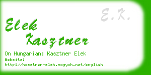 elek kasztner business card